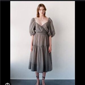Shaina mote Gilot gingham dress black white medium